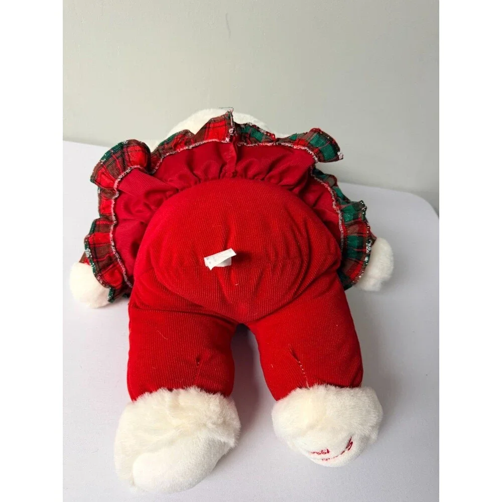 Vintage Snowflake 1994 White Christmas Teddy Bear Plush Holiday Dress 15in